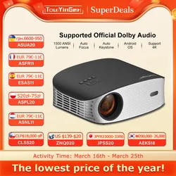 Touyinger ET32 1500ANSI Full HD 4K Projector  5G WIFI Home theater Media Video Player Smart Beamer
