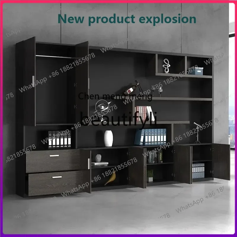 K182  File Cabinet Panel Type Document Archive Modern Office Executive Desk Matching Bookcase