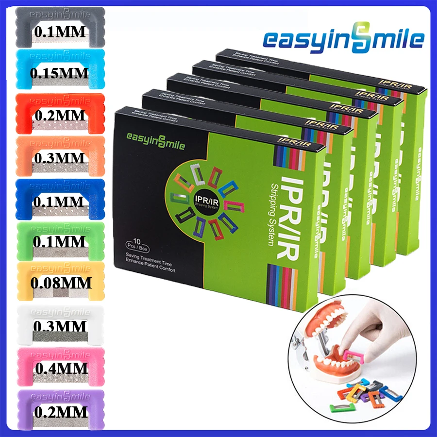 

5pk Easyinsmile Dental Orthodontic IPR/IR Polishing Strips Interproximal Reduction Enamel Saws Abrasion Finishing Strips 10Size