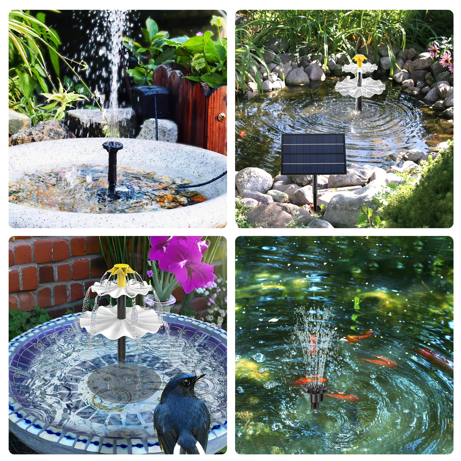 2.5/4W Solar Fountain Water Pump Diy 2-Layer Swimming Pool Solar Fountain Pump Kit For Bird Bath\Pond\Garden Decoration