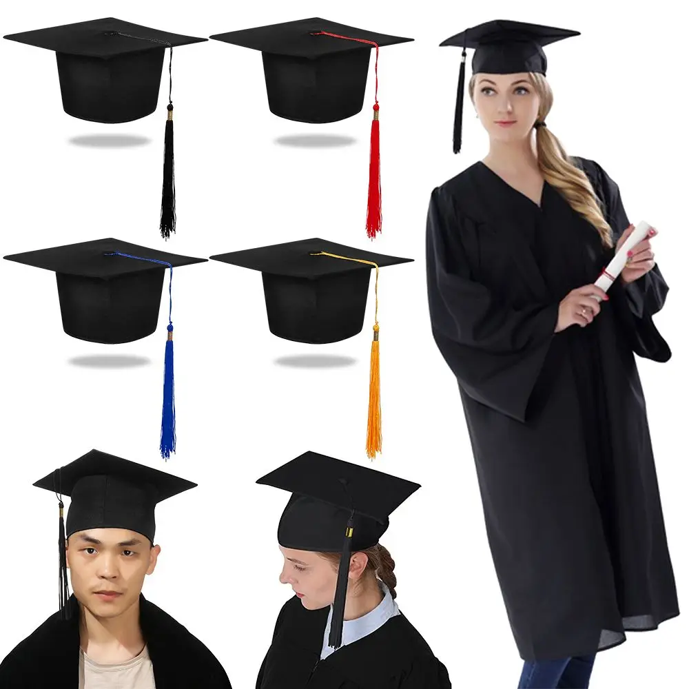 Unisex Erwachsenen akademischen Abschluss Mortar board Hut mit Quaste Abschluss feier Glückwunsch grad