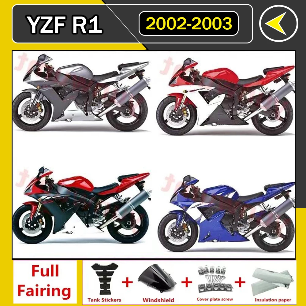 

Motorcycle Fairing Set Body Kit ABS Plastic For Yamaha YZFR1 YZF-R1 YZF R1 YZF1000 2002 2003 Accessories Injection Full Bodywork