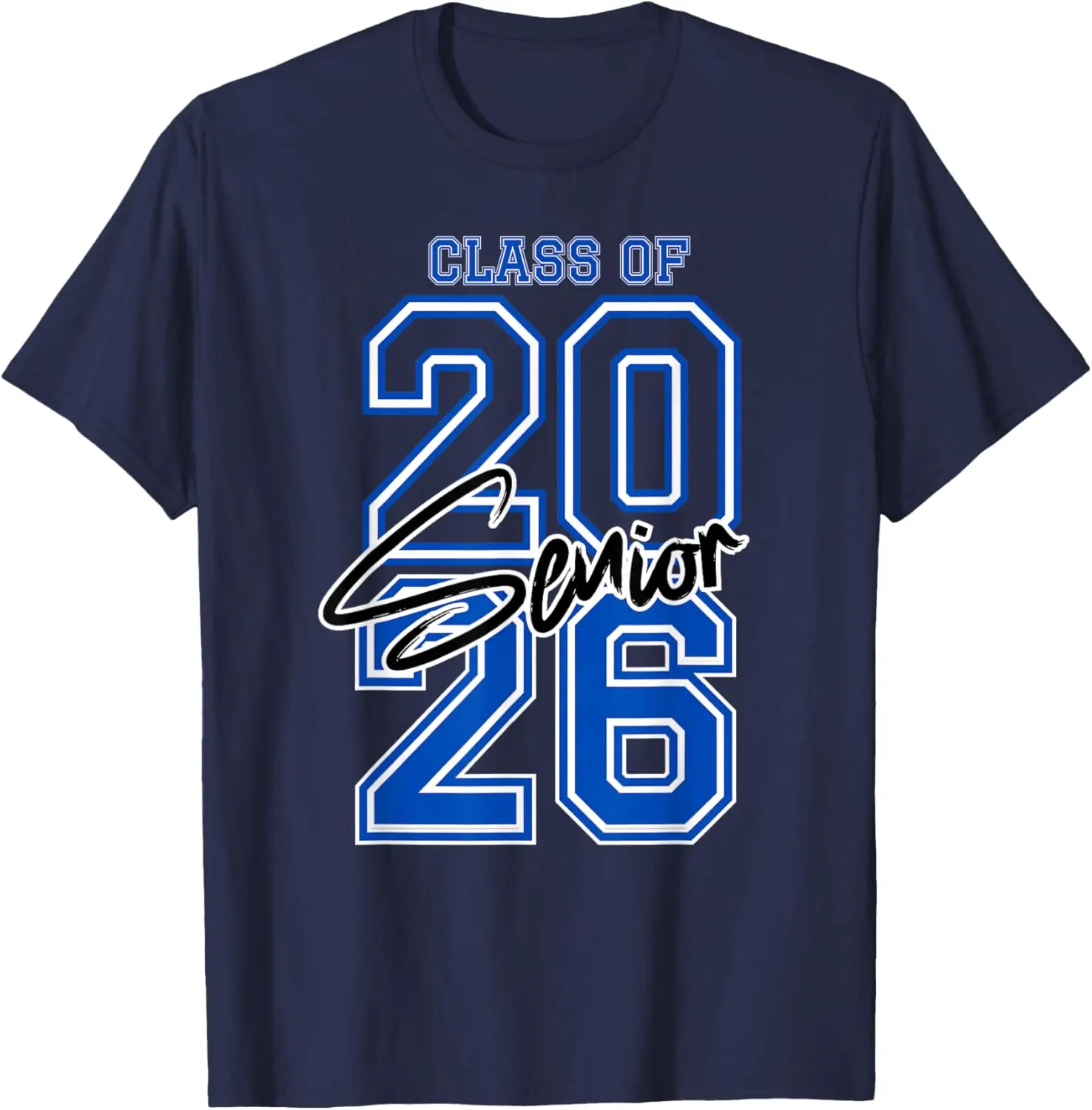 Class of 2026 Senior Gift - Happy 2026 Graduation T-Shirt Simple Letters Style Regular Short Sleeve Unisex All-match Shirts