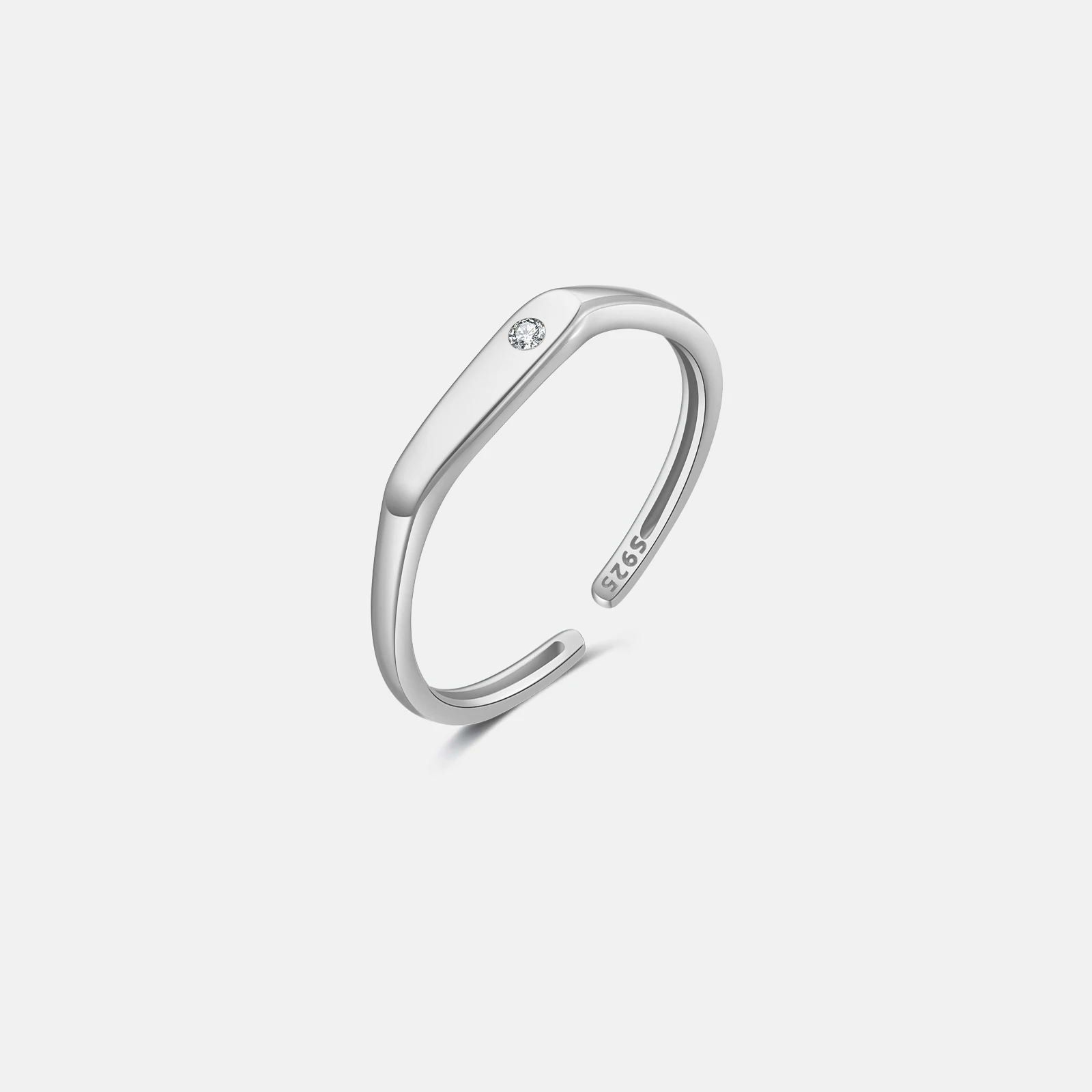

VEWANT Women 925 Sterling Silver CZ Adjustable Open Ring 2026 Minimalist Trendy Fine Birthday Gift Party Rock Punk Jewelry