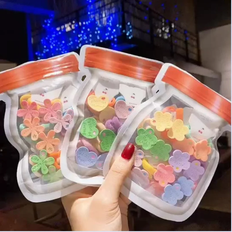 

Эластичные резинки для волос для девочек, детский мягкий держатель для хвоста ярких цветов, цветы, украшения для любви, головной убор