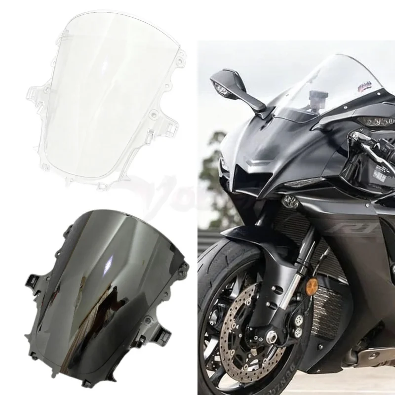 

New Motorcycle Front Double Bubble Windscreen Screen Wind Deflectors Screen Windshield Fit For Yamaha YZF-R1 YZF R1 2020-2024