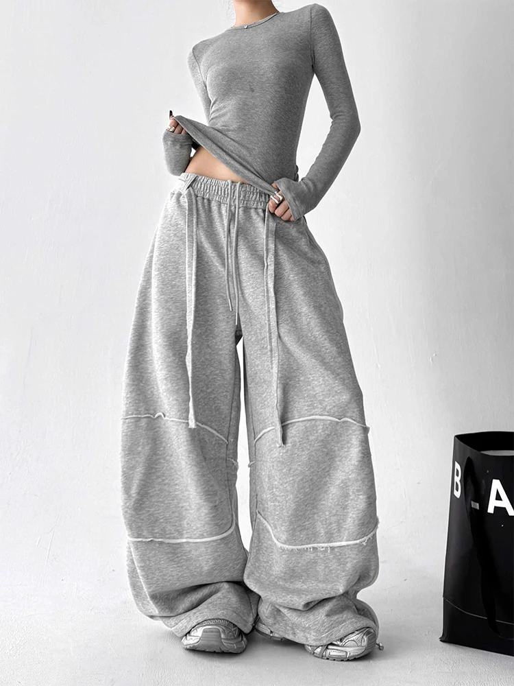 2025 Autumn Winter Women Grunge Cyber Punk Joggers Hip-pop Long Trousers Baggy 2000s Harajuku Pantalones High Street Sweat Pants