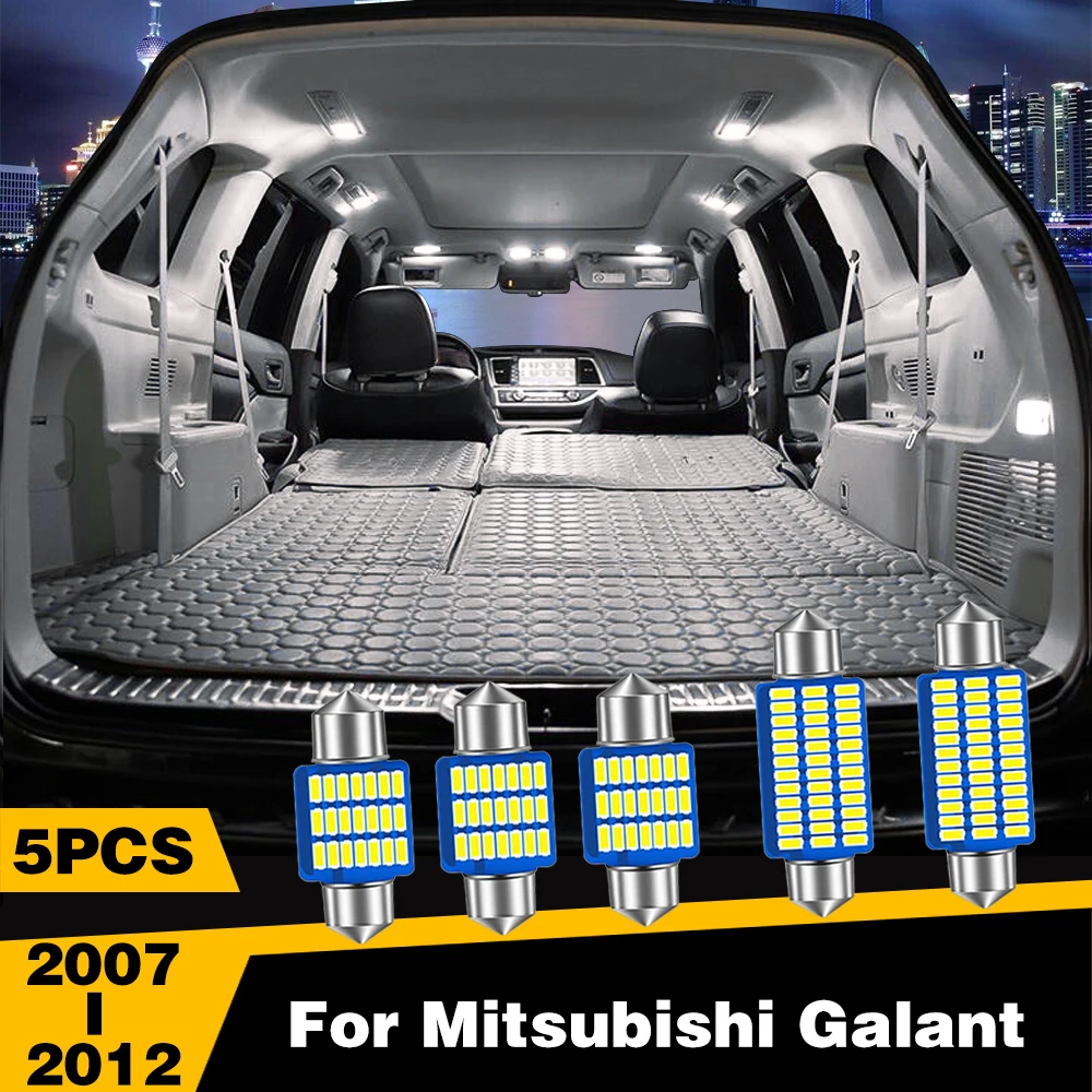 

5 Pcs LED Highlight Car Interior Dome Reading Light Roof Lamp Accessories For Mitsubishi Galant 2007 2008 2009 2010 2011 2012