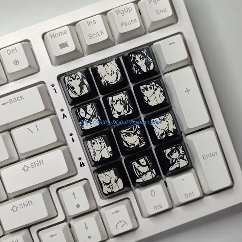 U2JE Customs Cartoon Design ABS Plastic Translucents Keycaps Set Of 12 For Gaming Keyboards