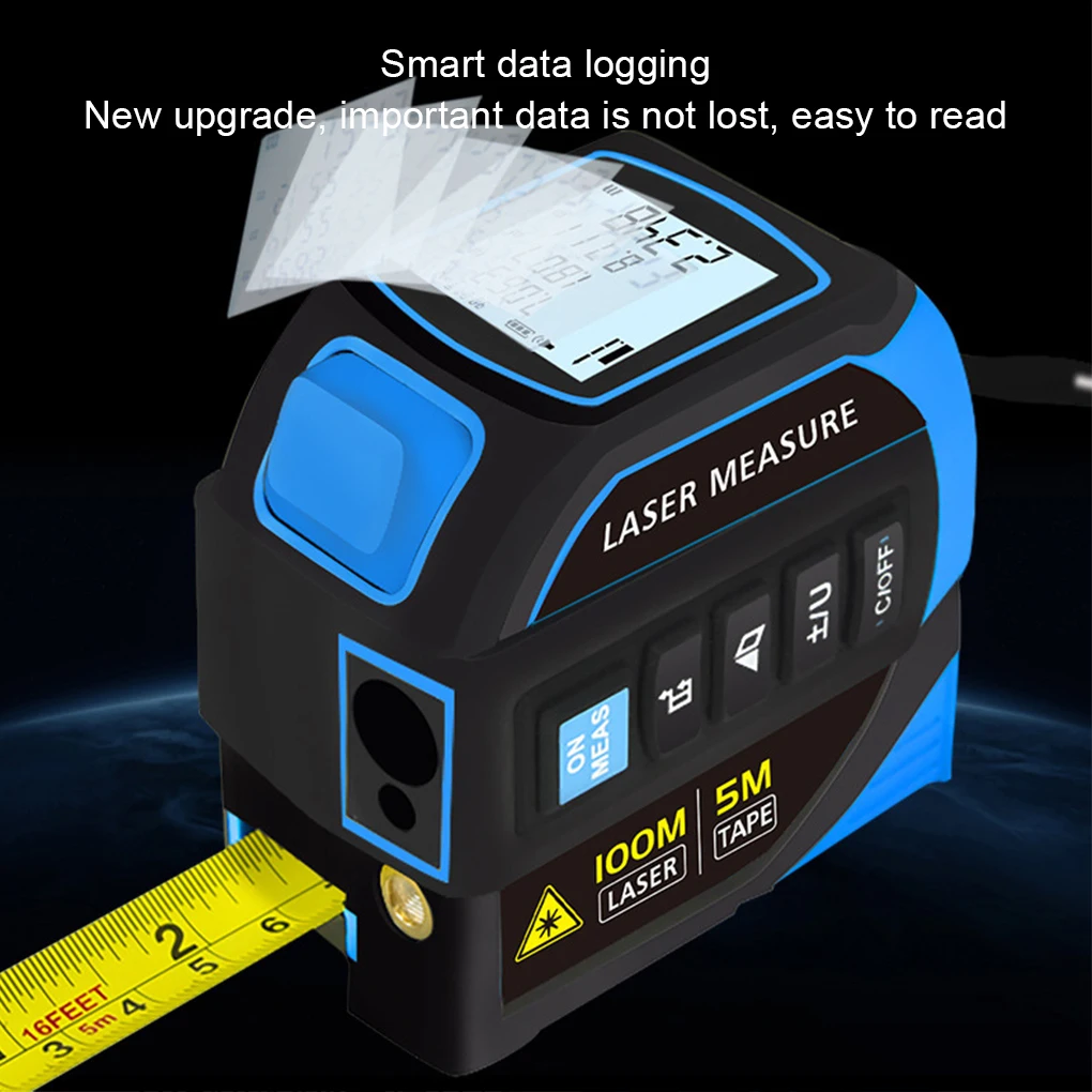 40/60/80/100M Meters Infrared Laser Distance Measuring 4-in-1 Laser Tape Measure Smart Energy Ruler Measuring Instrument