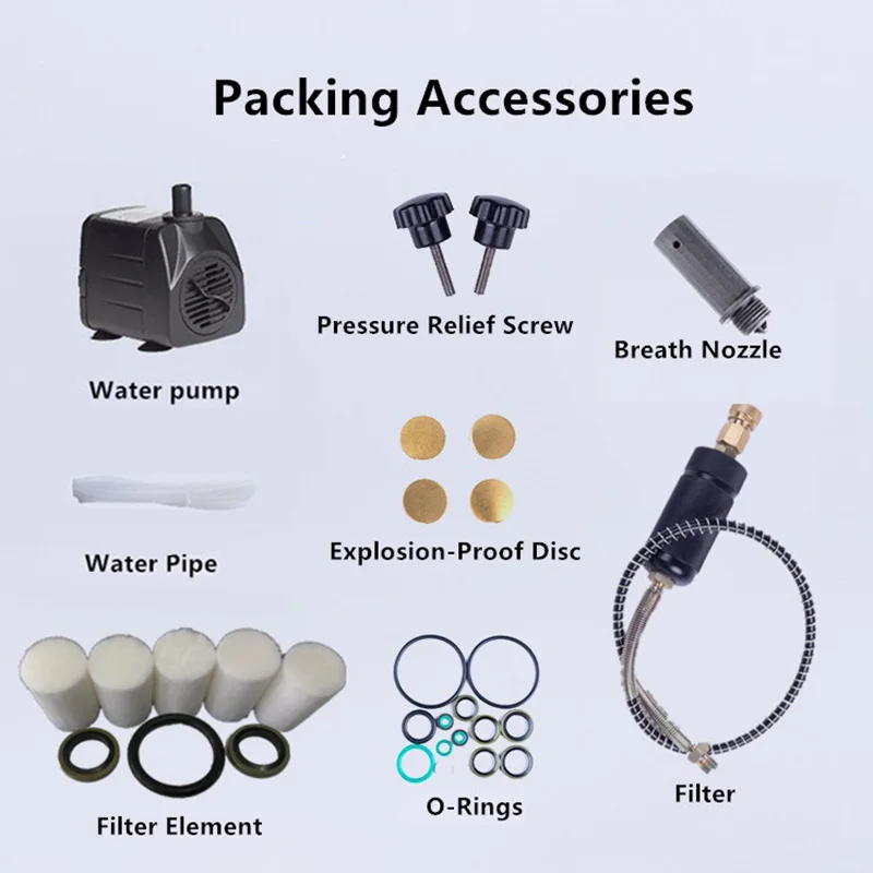 ACECARE 4500Psi 30Mpa PCP Air Compressor Unique Vertical Wire Spool Portable Design Auto-Stop Oil/Water-Free