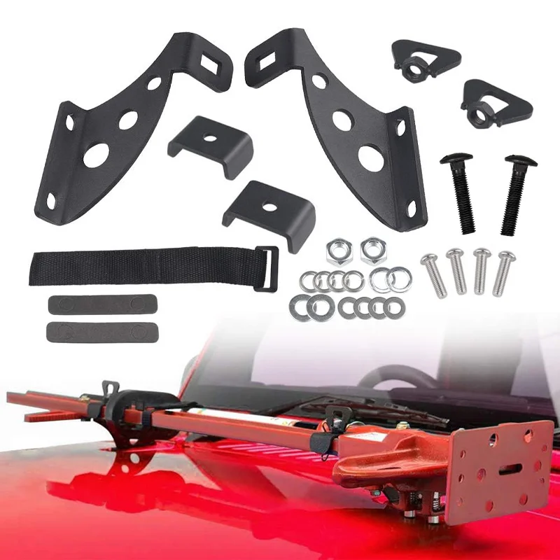 

Lifting Jack Stands Hi Lift Jack Bracket Door Hinge Hood Hinge Mount Kit For 2007-2020 Wrangler JK JL JKU JLU Universal