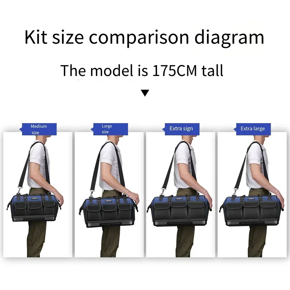 Large Electrician Tool Bag Organizer with Multi Pockets Pochete 2024 Waterproof Anti-Fall Storage Bag Heavy Duty Tool Pouch Bag