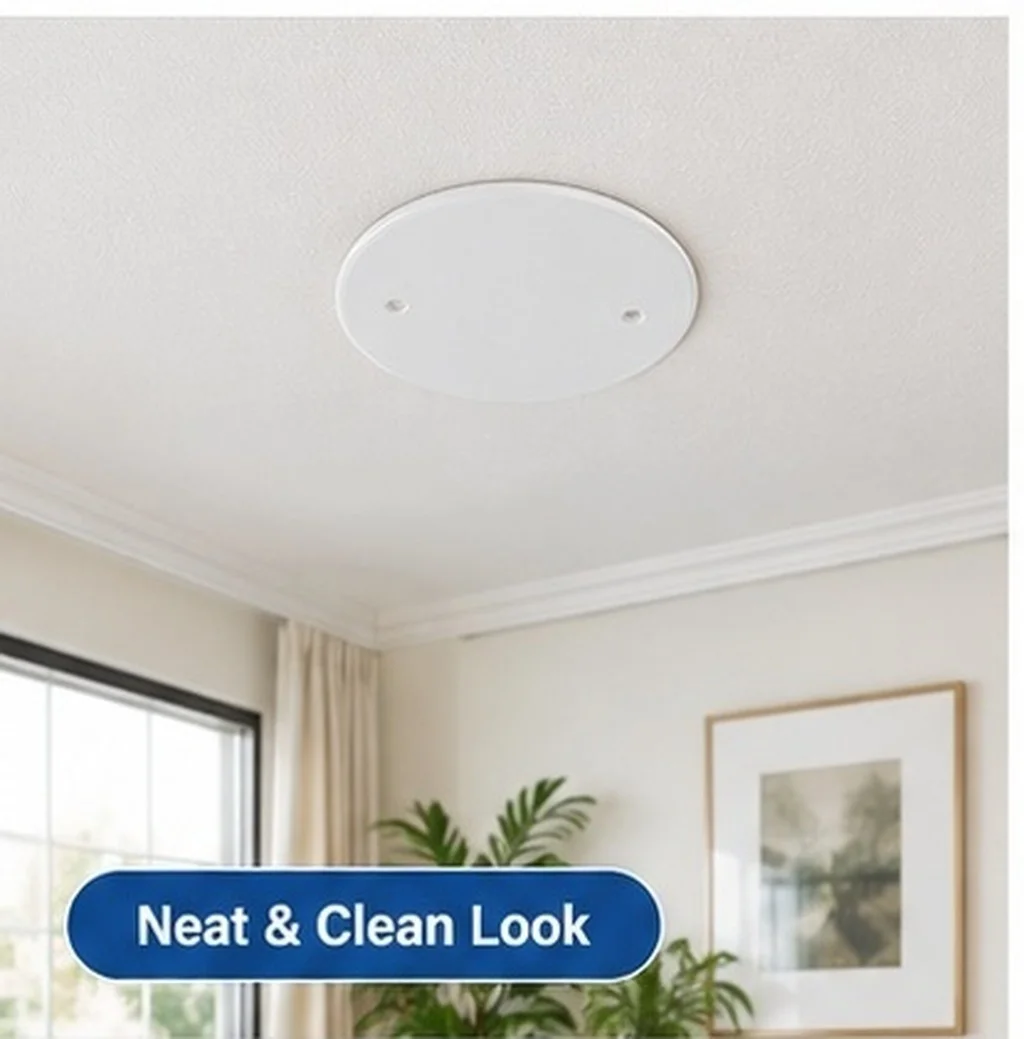 4Pcs Ceiling Round Hole Covers Flat Blank Plates Electrical Box Caps Ceiling Wall Cover Plates Blank Cover Wall Plate