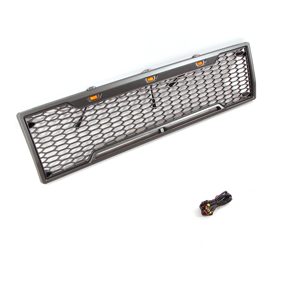 Raptor Style Conversion Front Bumper Black Mesh Grille W/LED Fit for 1980-1986 BRONCO F150