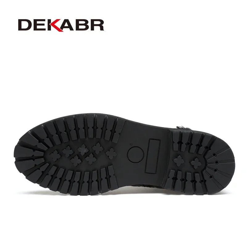 DEKABR – bottines à lacets en cuir véritable pour homme, chaussures de travail, de sécurité, de haute qualité, Style Punk, moto, hiver