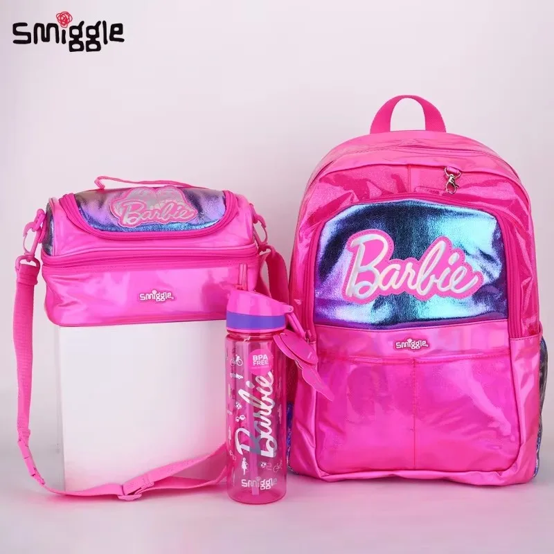 Sac à dos Barbie pour filles, sacoche de déjeuner, porte-crayon, chariot à bras, cadeaux pour étudiants, tendance