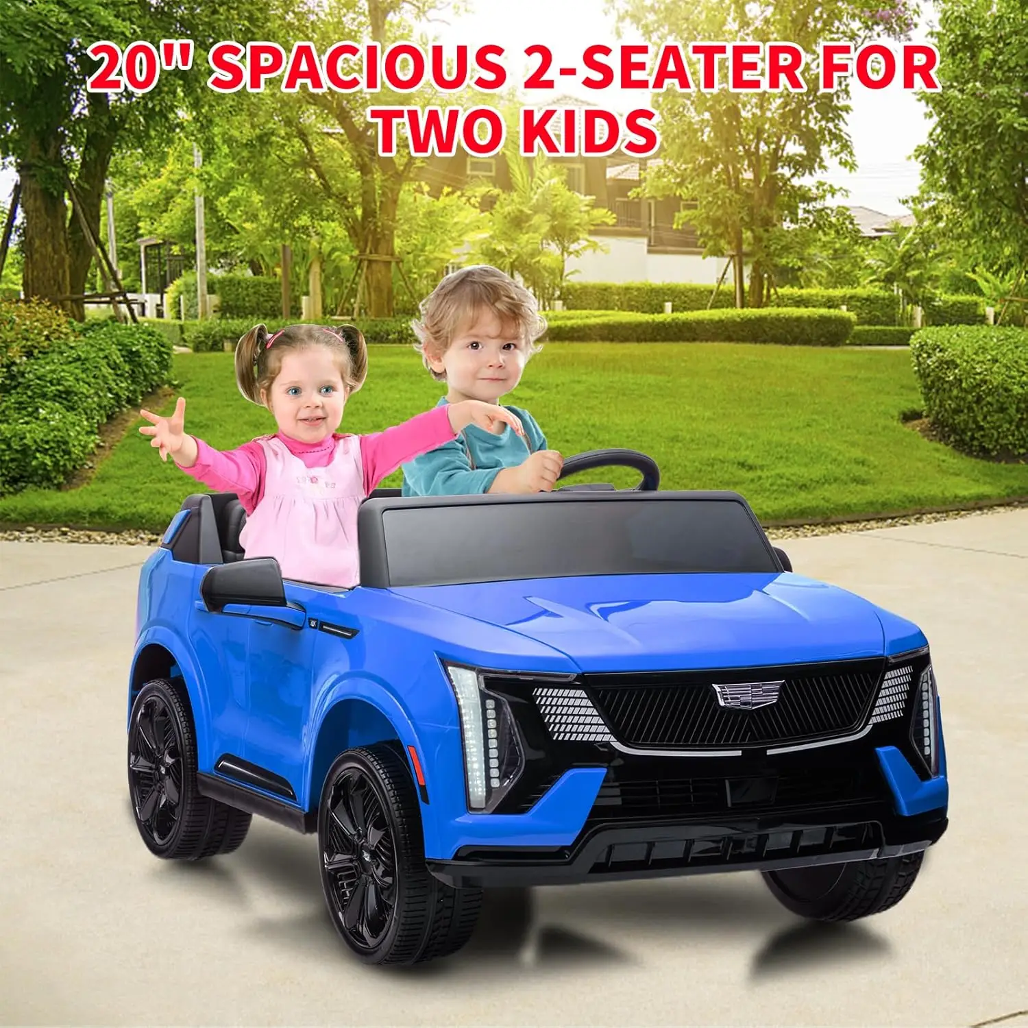 Voiture électrique 2 places pour enfants, jouet 24V, alimenté par batterie, camion avec télécommande 2.4G, lumières LED musicales