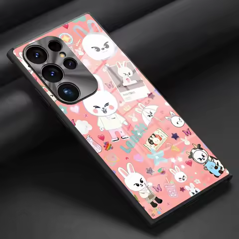 S-Strays K-POP Kpop Kid Phone Case for Samsung S24 S23 S21 S20 S22 A24 A34 A54 A53 Note 20 Pro Ultra Plus 2024 Glass Back Cover
