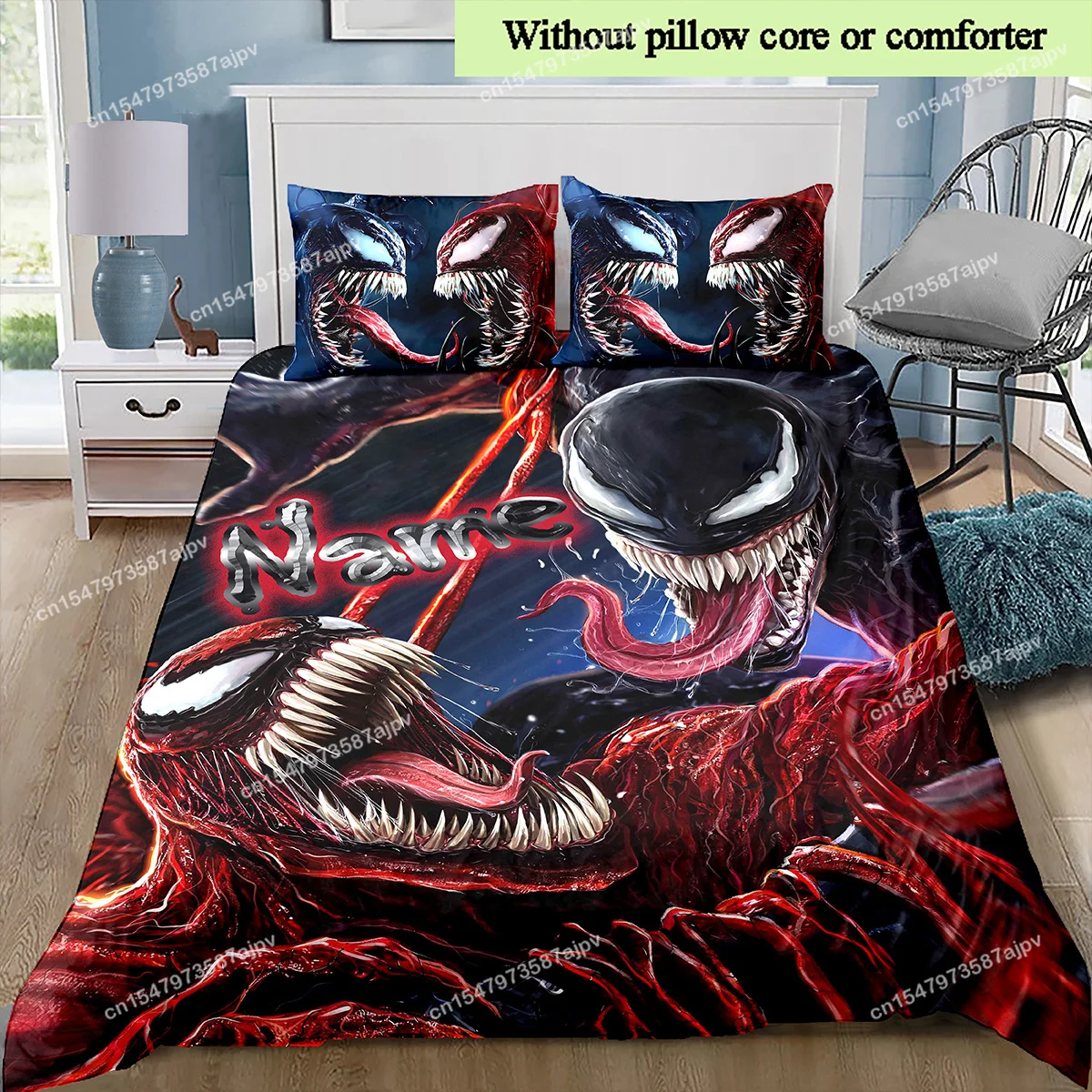 Superhero Venom Deadpool Custom Bedding Set Movie Comic Quilt Cover Children Gift (3 Piece Polyester Cover Set, Without Core)-LI