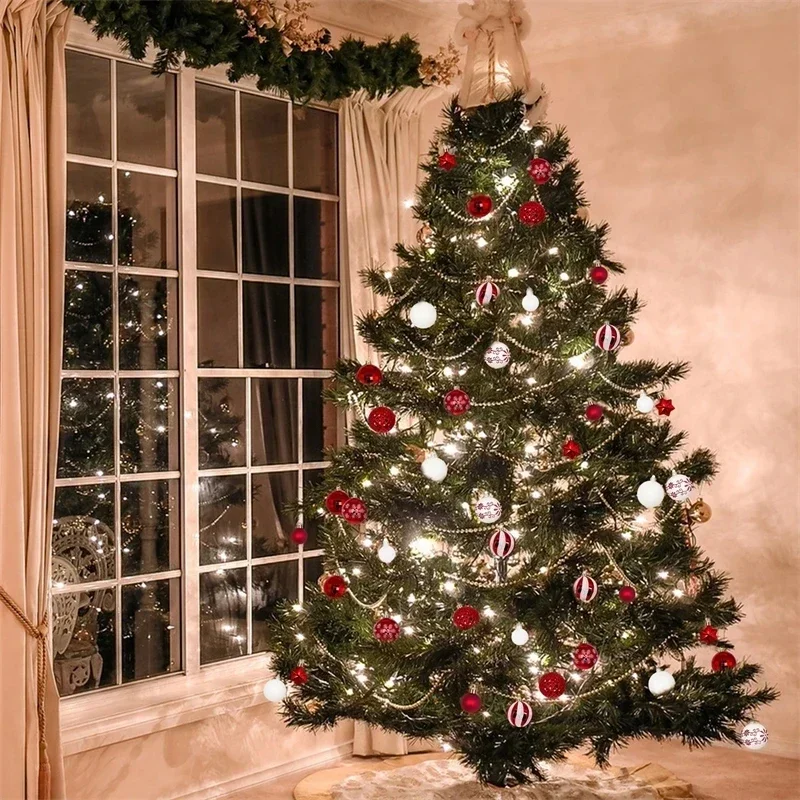 44Pcs Christmas Ball Ornament Set Xmas Decoration for Home Merry Christmas Tree Hanging Pendant 2024 Navidad New Year Party Gift