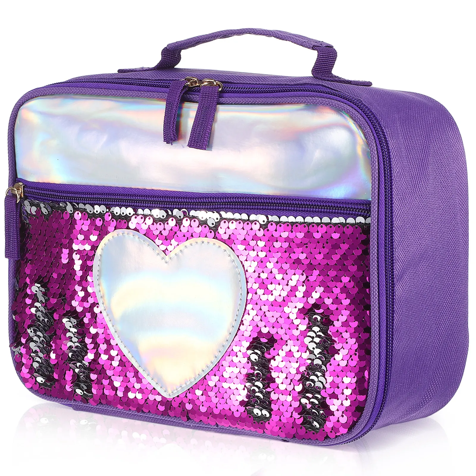 

Portable Lunch Bag Insulated Thermal Storage Bag for Meals Aluminum Foil Food Kids Sequin Package Picnic Travel Outdoor Activity