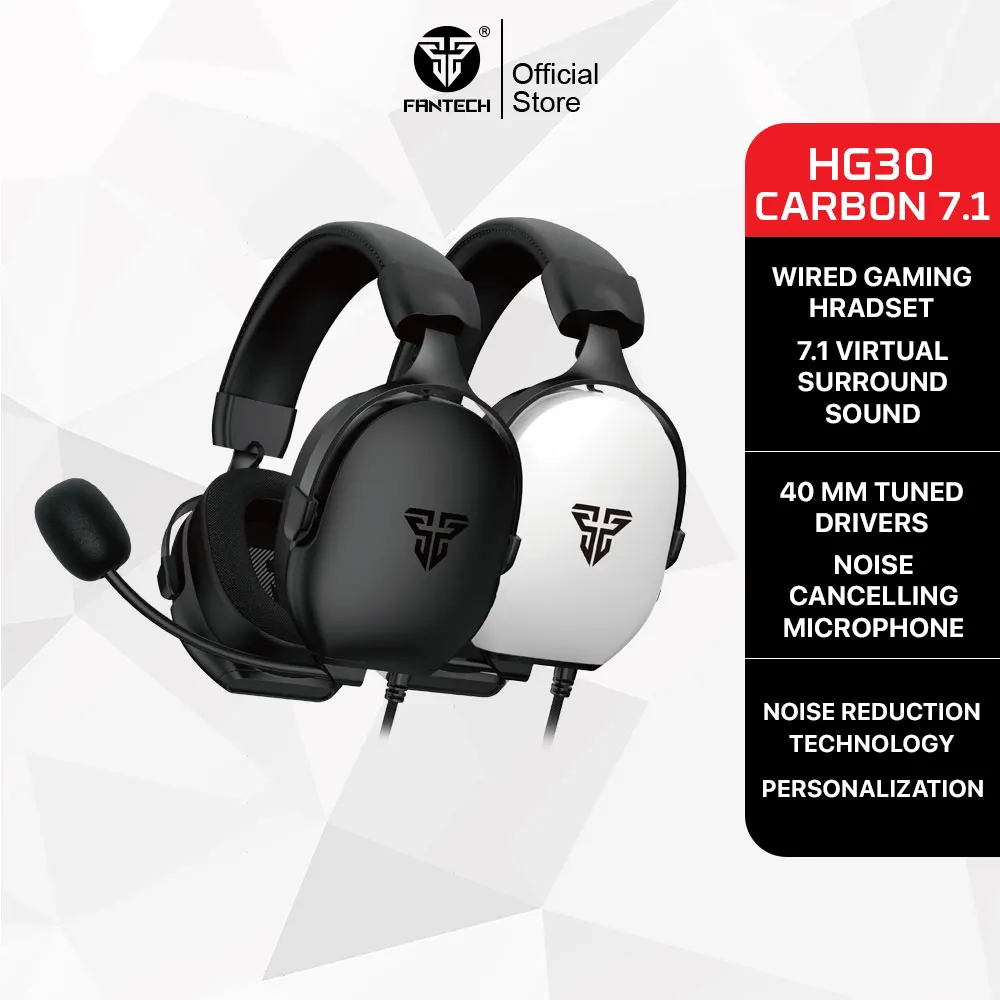 FANTECH HG30 CARBON7.1 سماعة رأس سلكية 40 مللي متر سائق كبير دعوة تقنية الحد من الضوضاء سماعة رأس ماكرو للكمبيوتر PS4 PS5 NS