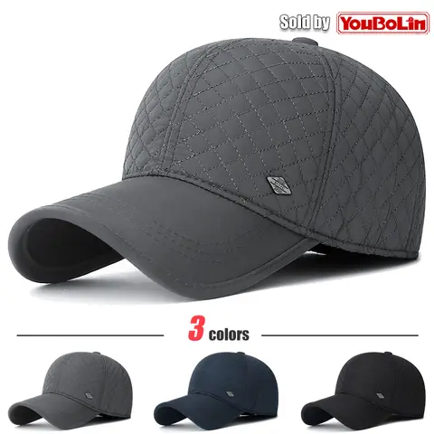 Middle-aged and Elderly Winter Pure Cotton Cold-Proof Earmuffs Adjustable Hard Top Baseball Cap Sun Hat Trucker Caps Dad Hats