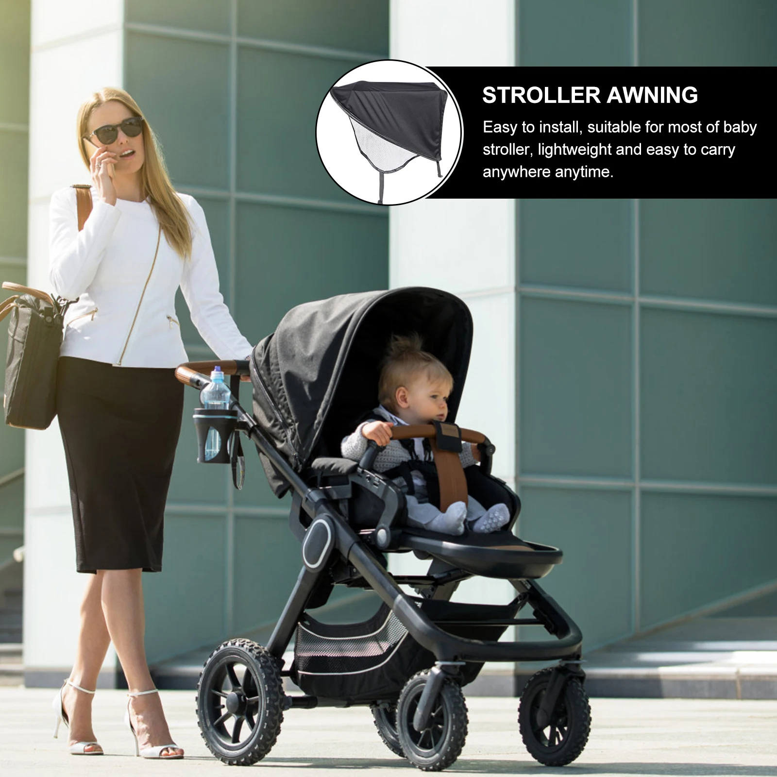

Stroller Sunshade Lengthened Size Wide Area Protection Baby Canopy Baby Stroller Canopy Outdoor Infant Seat ex