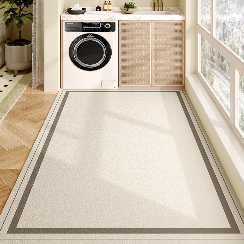 

PVC Wipeable Non-cleaning Carpets Large Area Balcony Rug Home Living Room Decoration Rugs Kitchen Non-slip and Oil-proof Carpet