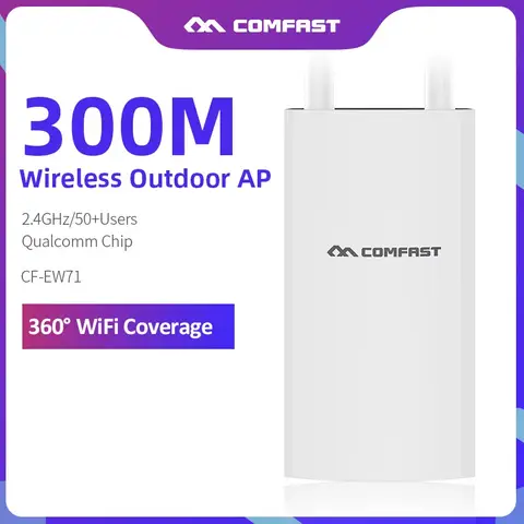 Comfast 야외 AP 2.4G 300Mbps 고출력 무선 액세스 포인트, 거리 라우터 확장기, 와이파이 기지국, 장거리 안테나