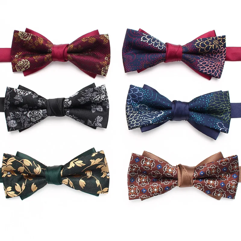 Men's  dress   wedding shooting, fashion burgundy   spot double bow tie