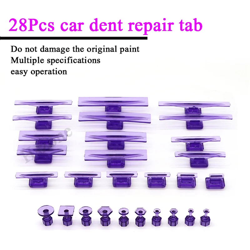 New 28pcs Glue Tabs Dent Removal Tools Dent Removal Tool Car Body Glue Tabs Auto Maintenance Tools For Car Body