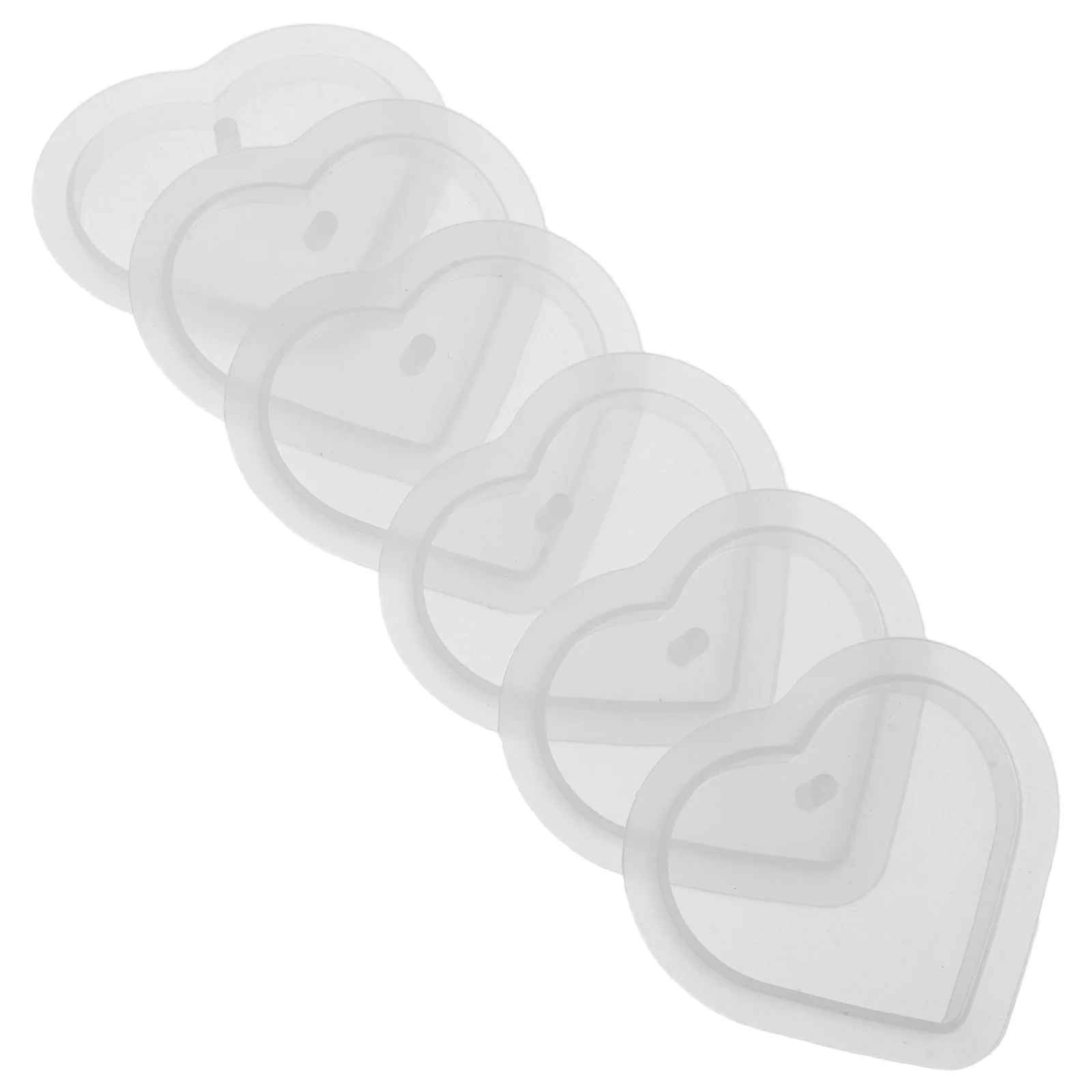 6 قطعة قوالب الراتنج القلب سيليكون الحب قلادة المفاتيح الحرفية DIY بها بنفسك صنع المجوهرات عدة ل قلادة الايبوكسي سحر عيد الحب #3