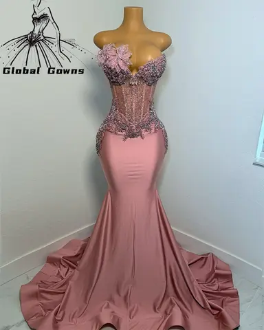 6 best sales हॉट पिंक प्रोम ड्रेस - №5