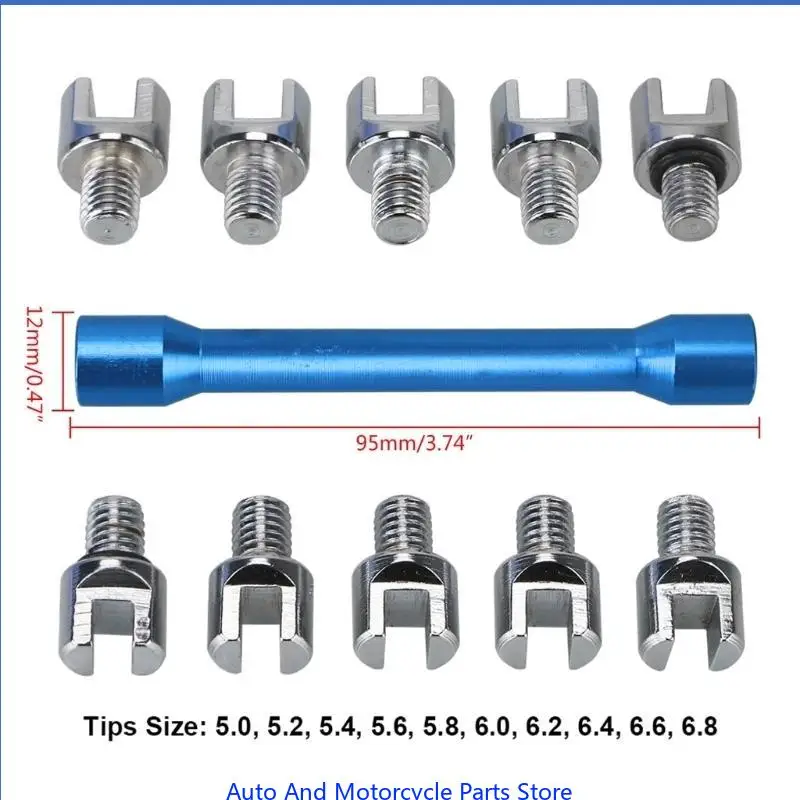 

Ключ для спиц для мотоциклов, набор ключей для спиц мотоцикла, 10 шт., размер головки ключа для спиц 5,0-6,8 мм, универсальный