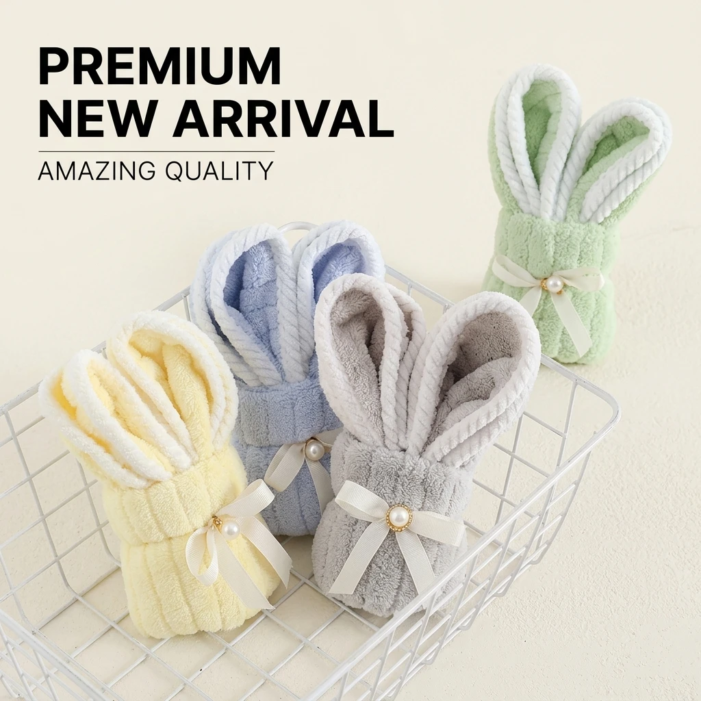 10pcs Rabbit Towel Soft Coral Fleece Bunny Shaped Hand Towel for Wedding Favors Birthday Party Souvenirs Kids Gift