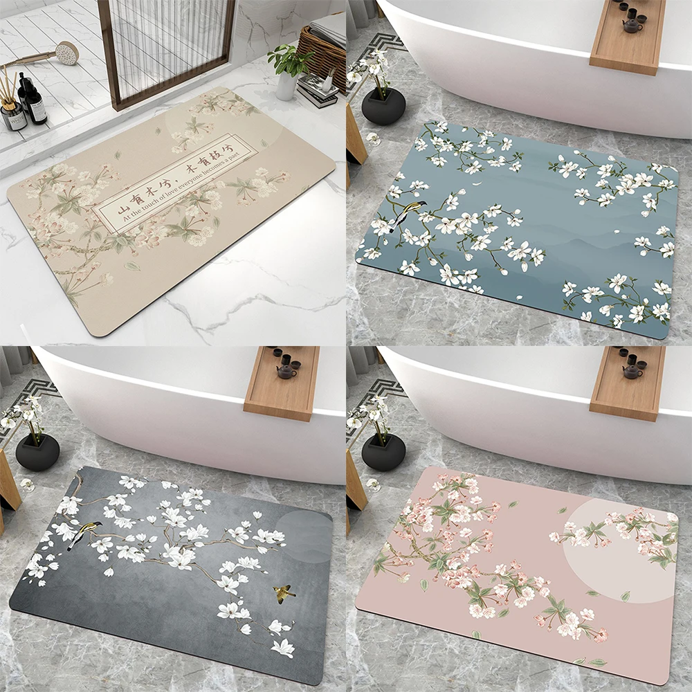 Home decoration Chinese style floor mats bathroom door absorbent floor mats house bedroom kitchen printed carpet