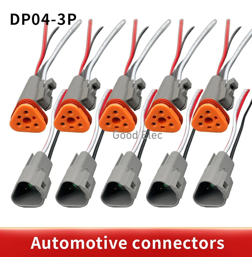 1set Connector DT06-2S/DT04-2P 2P 3P 4P 6P 8P 12P Waterproof Electrical Connector For car Motor With Pins 22-16AWG With wires