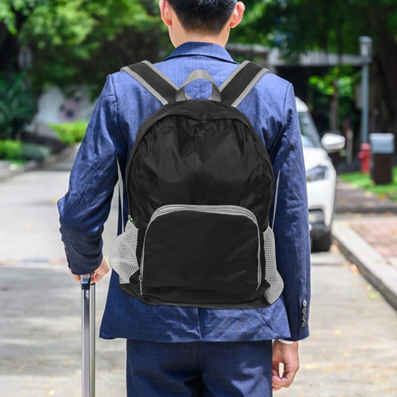 

Waterproof Foldable Hiking Backpack Rose Red Lightweight Large Capacity Travel Shoulder Bag Camping School Outdoor Foldable