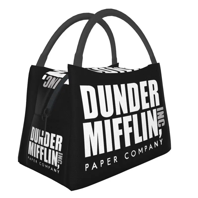 The Office TV Show Dunder Mifflin Paper Company bolsa de almuerzo para mujer, fiambrera térmica más fresca para el trabajo escolar, bolsas de Picnic