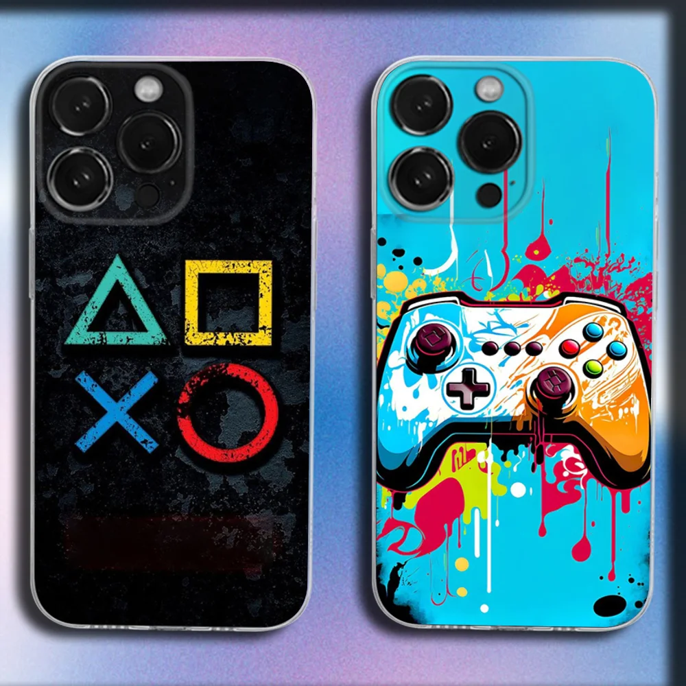 

Game Console P-Playstation Phone Case For iPhone 16,15,14,13,12,11 Plus,Pro,Max,XR,XS,X,Plus,SE,Mini Transparent Soft Cover