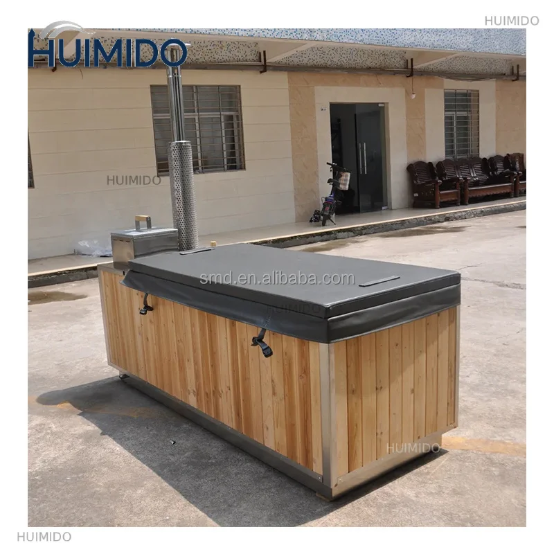 1 Person Wooden Cedar Cold Plug Spa Bath Hot Tub with Electric Cooler China Wood Burning Hot Tub Manufacturer