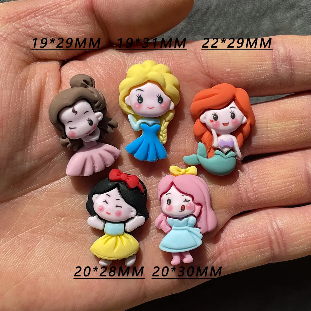 100pcs Resin Kawaii Cartoon Princess Flat Back Scrapbook DIY Home Furnishing Embellishments Hairpin Accessories