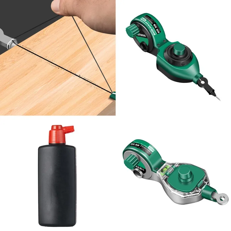 

Ручное устройство для маркировки и маркировки чернил плотника Ведро для чернил для рисования 50 м с хлопчатобумажной нить Ведро для маркировки строительной площадки