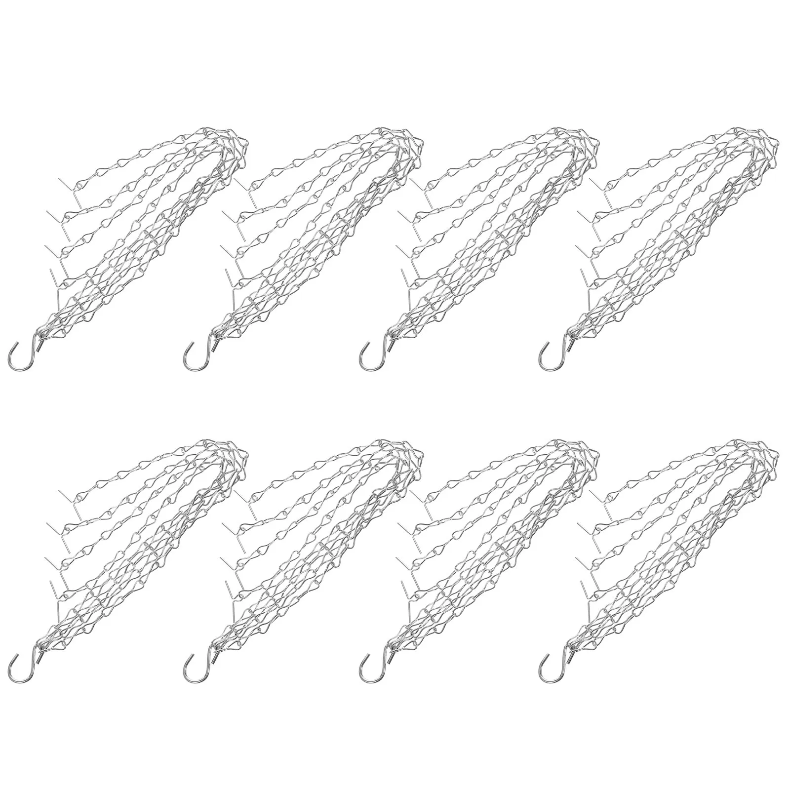 

8 Pcs Metal S Shape Hook Hanging Chains Plant Basket Chains Silver Hooks for Hanging Chain Flower Pot Display Durable Iron