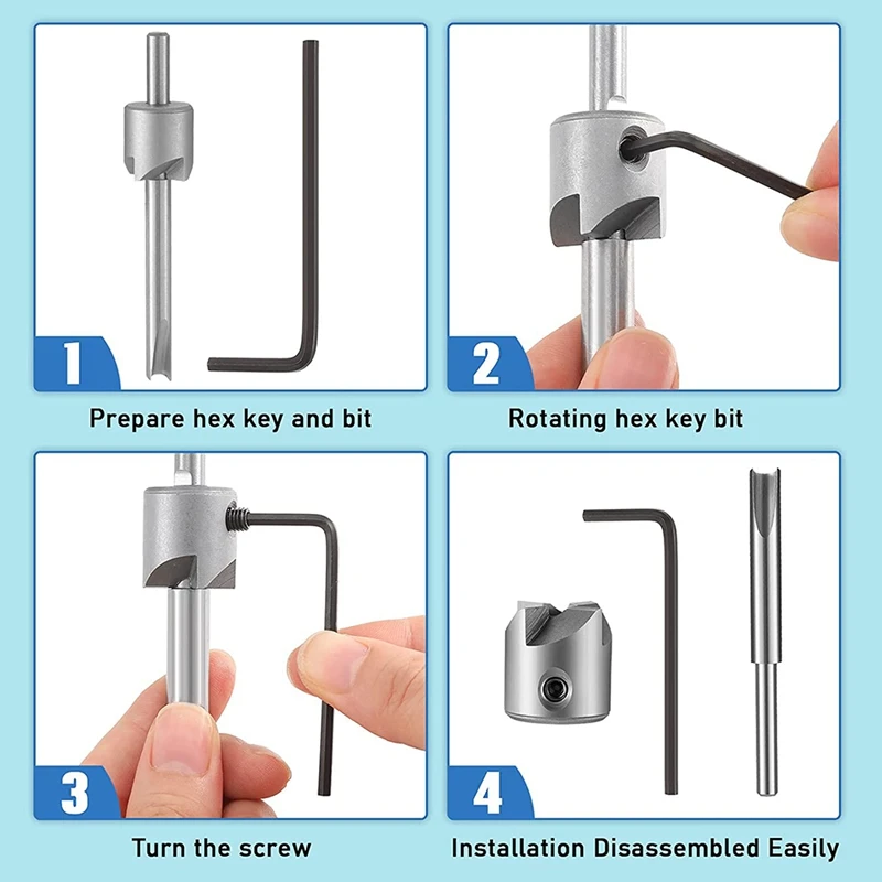 7 Pieces Pen Barrel Trimmer Kit Pen Barrel Trimming System Mill Trimmer Set,Cutting Head Sleeve Adapter Hex Key Wrench Retail