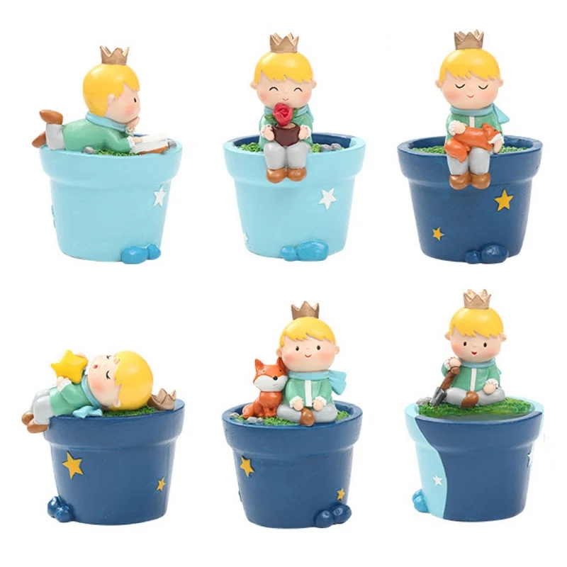 Cute Boys Shape Resin Flowerpot Decorative Succulent Flower Pot Garden Planting Pot Desktop Ornaments Tabletop Garden Planter