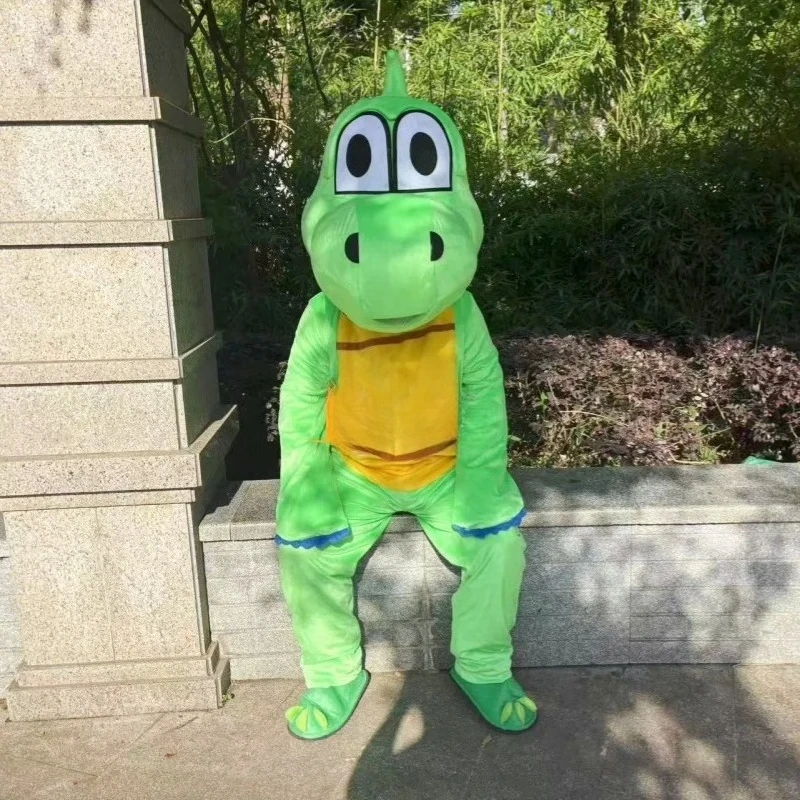 التميمة الأخضر ديناصور التنين فستان زي حفلة مفاجأة الملابس البدلة الإعلان باسكر أداء الشارع الدعائم #4