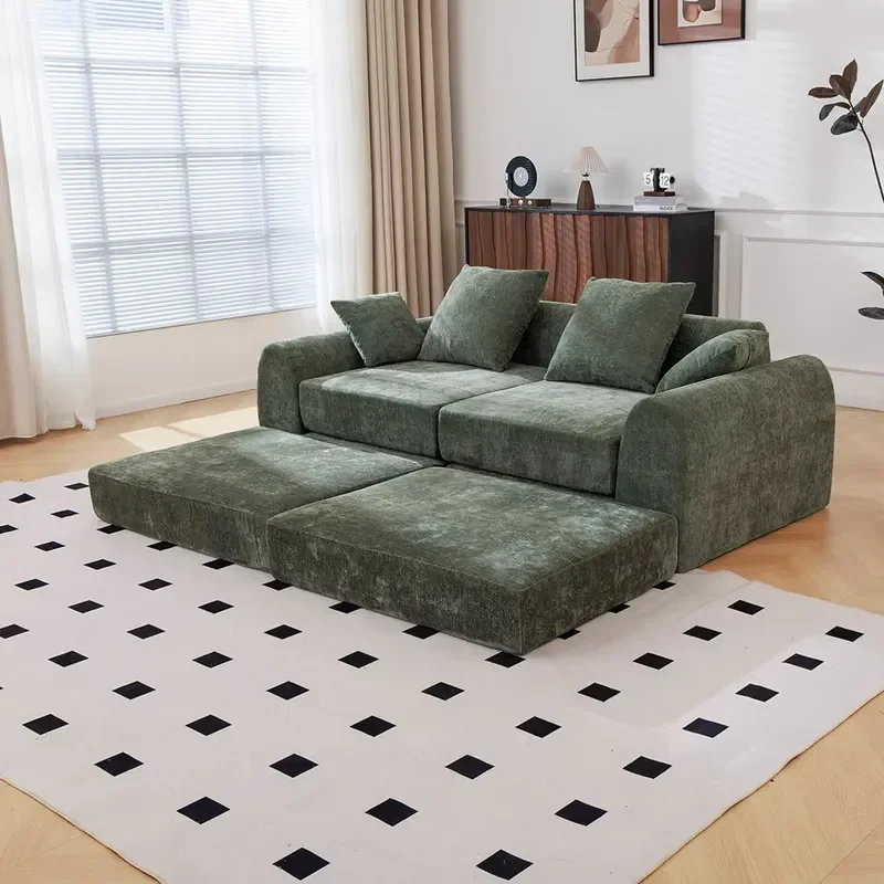 Foldable Vacuum Compression Sofa Bed L Shaped Modular Couch for Living Room Space Saving Furniture